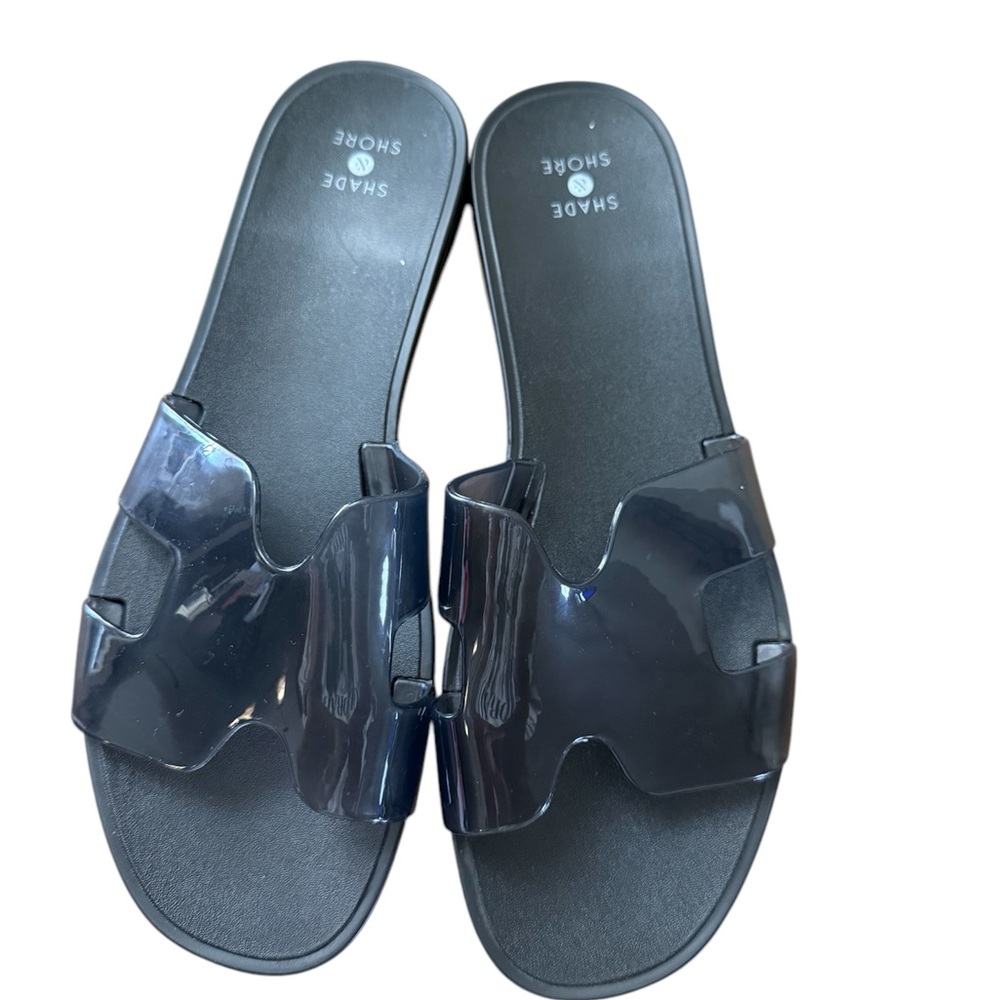 Shade & Shore Black Slide Sandals